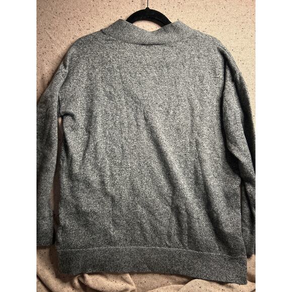 GAP Heathered Gray Wool Blend Grandpa Sweater Medium Cozy Lodgecore - Picture 6 of 6